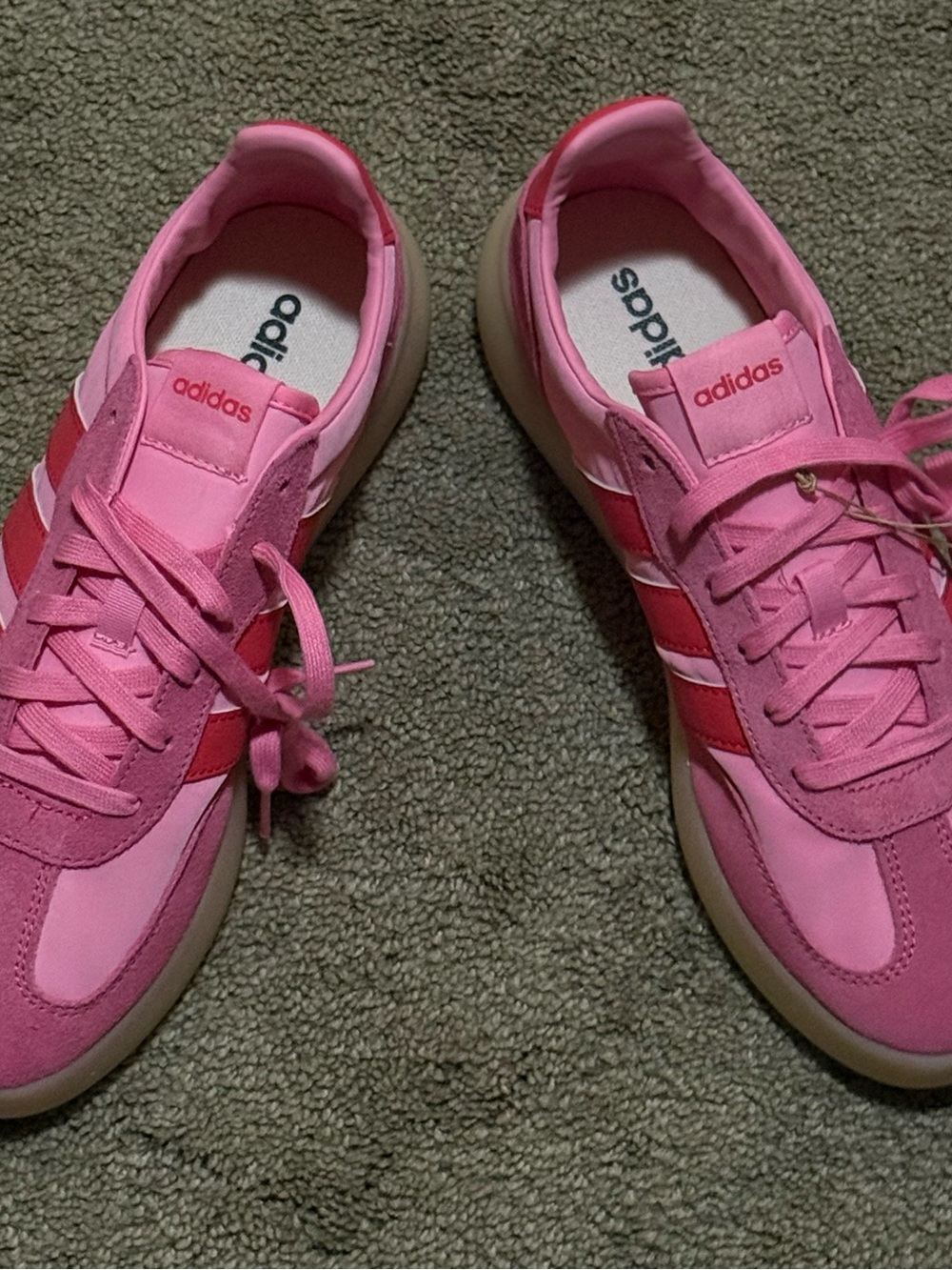 Barreda Decode adidas Pink Sneakers with Red Stripes